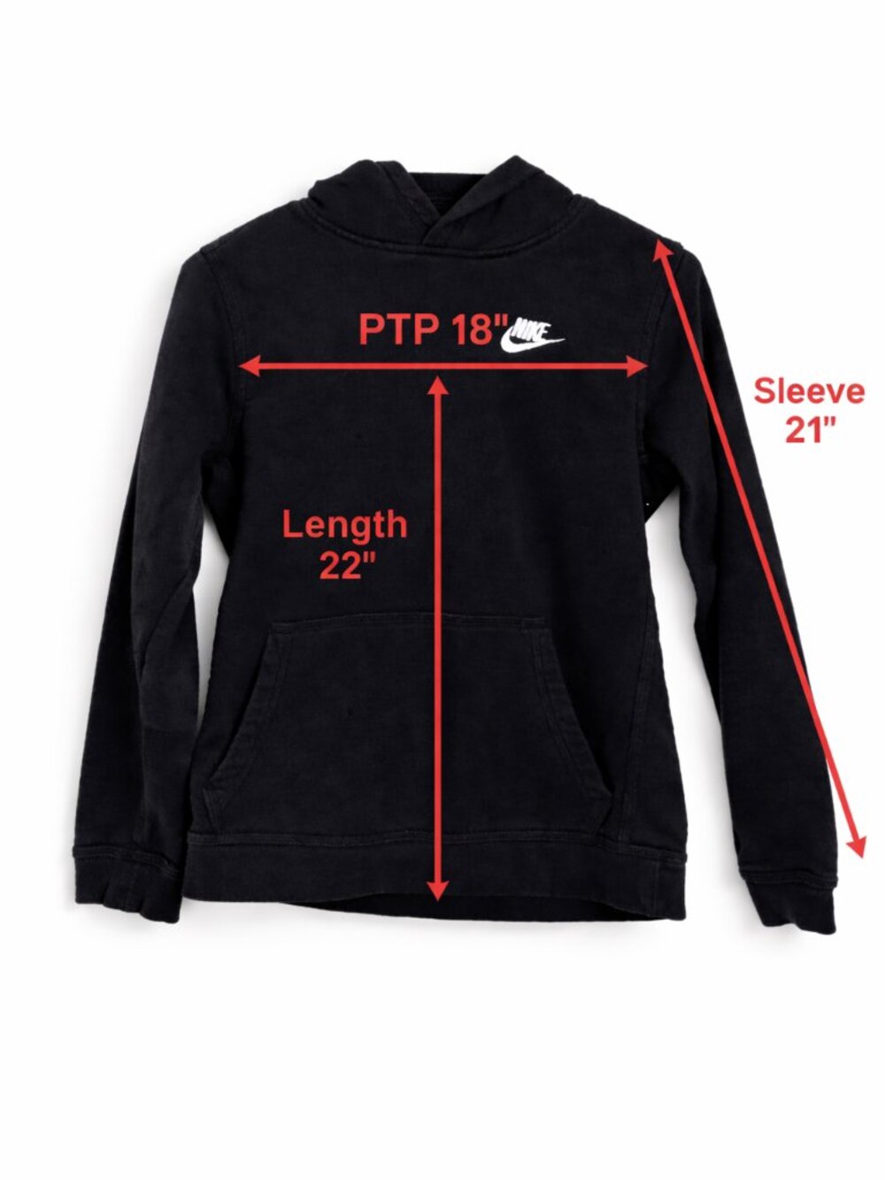 Nike Hoodie Youth Large Black Pullover Swoosh Logo Athletic Streetwear Unisex - Picture 2 of 7